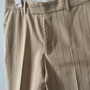 Beige Pinstripe Trousers